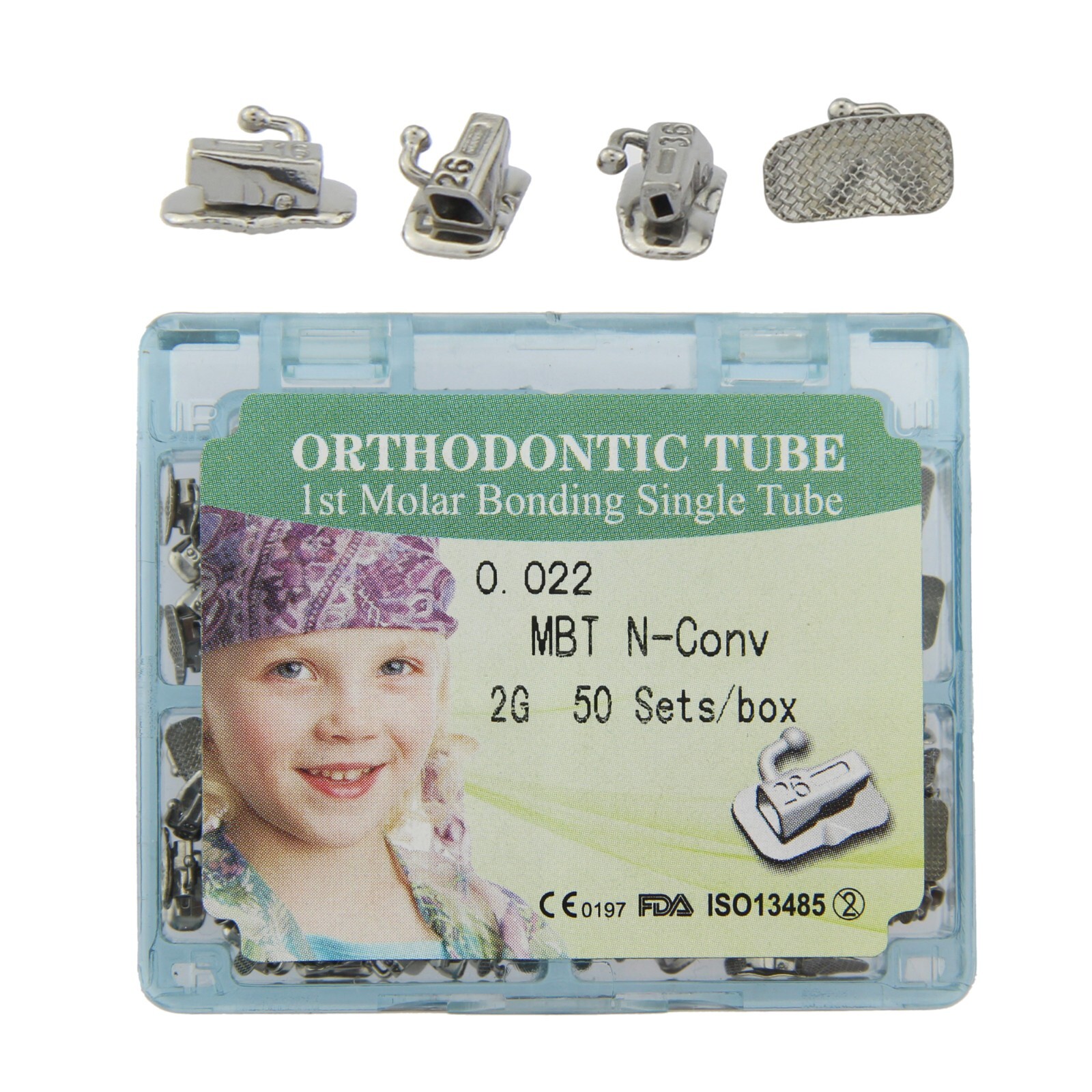 Dental Orthodontic Buccal Tubes 1st 2nd Molar Mini MBT Roth 022 Marked Laser