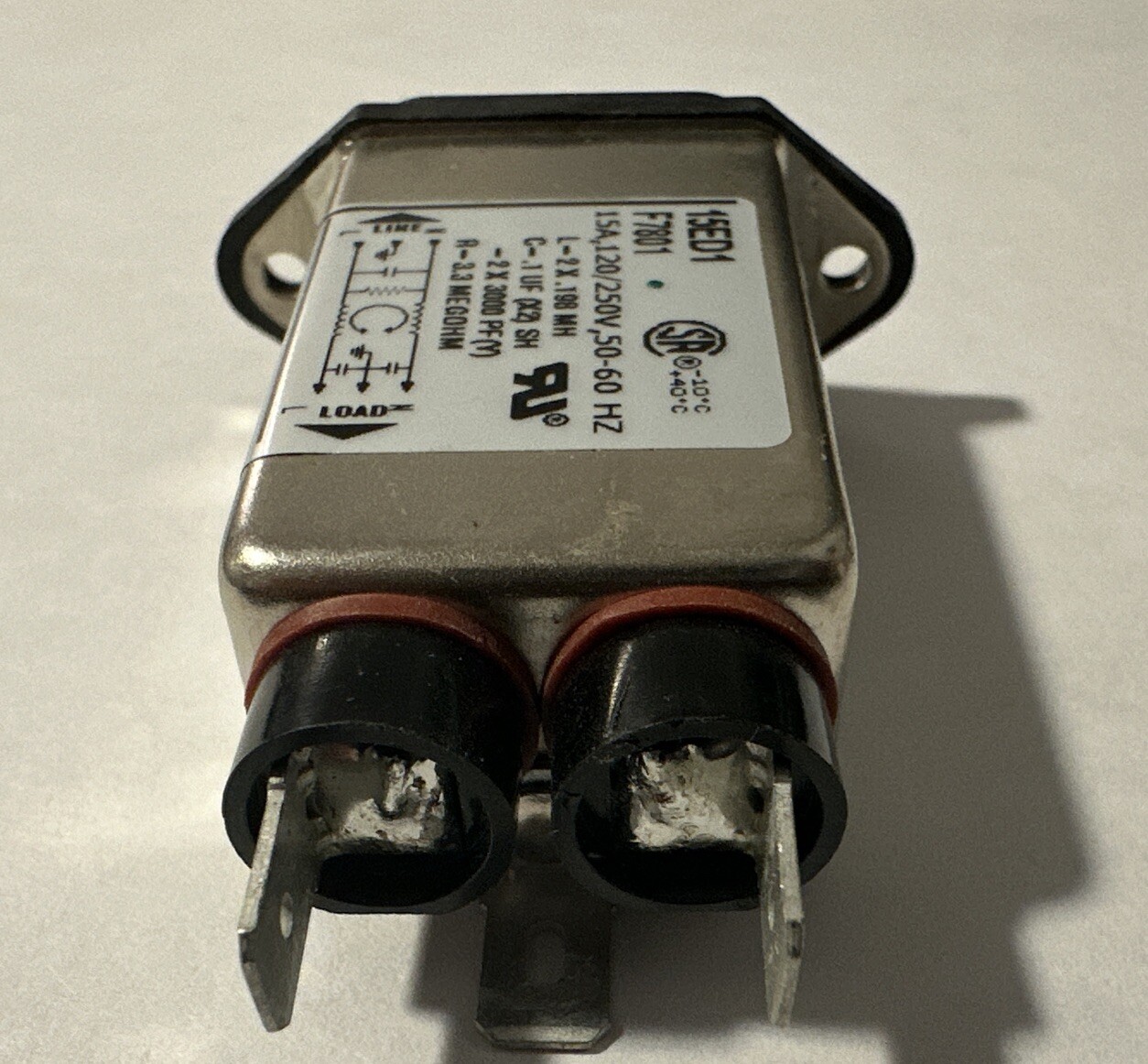 Corcom EMI Filter 15A,120 250V AC 50/60Hz 15ED1 F7801