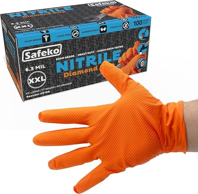 Nitrile Diamond Textured Grip Glove – 6.3 Mil
