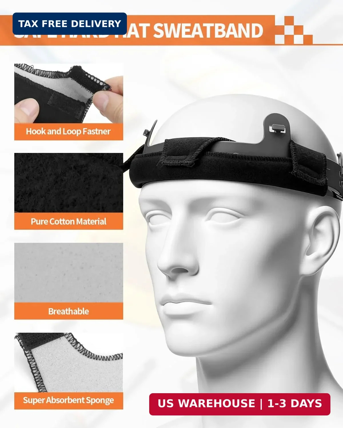 6 PCS Hard Hat Liner, Hard Hat Sweatband, Washable Hardhat Sweatband, Reusable F
