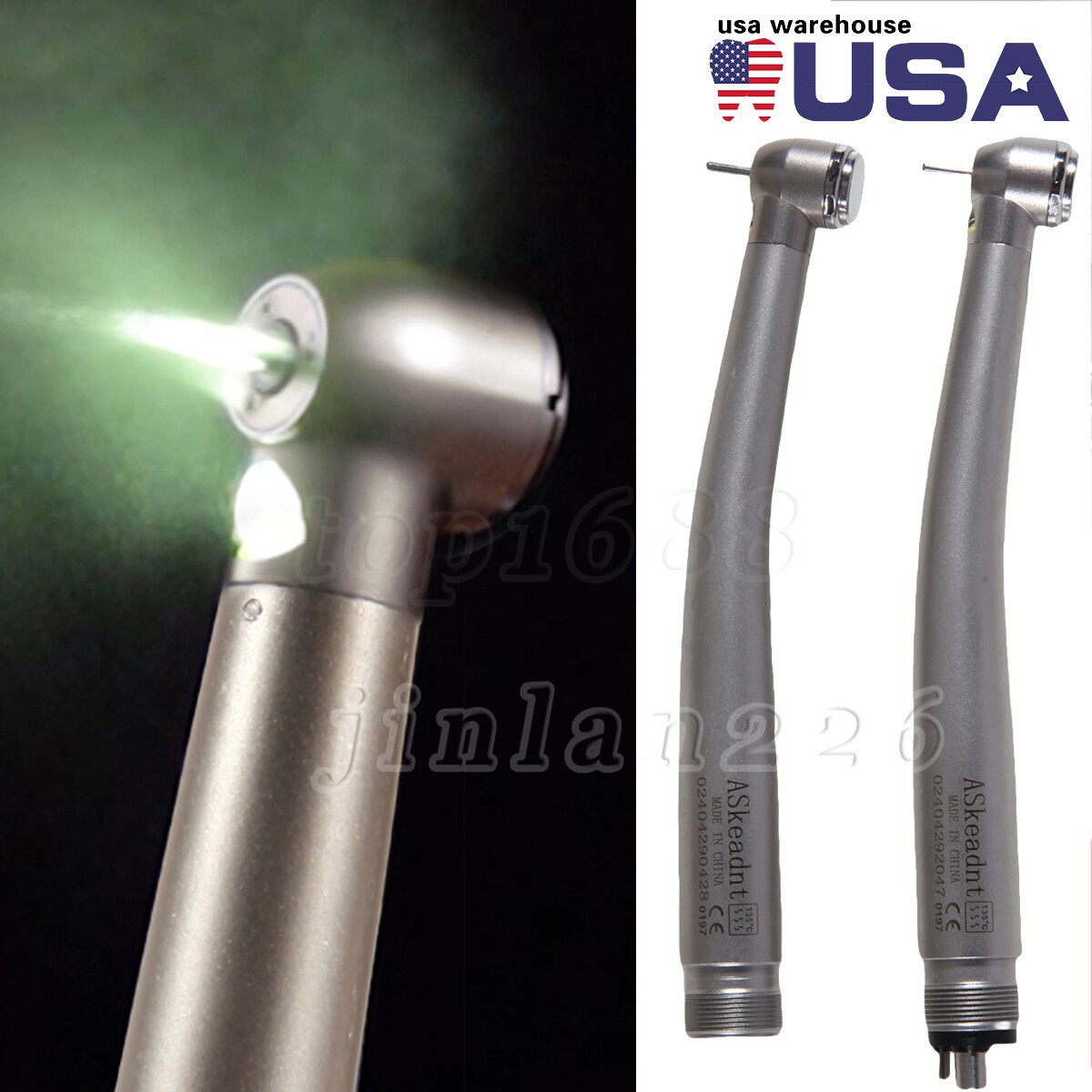PANA MAX Pieza Mano Dental de Alta Velocidad Turbina Aire Pulsador 2/4H w/ LED