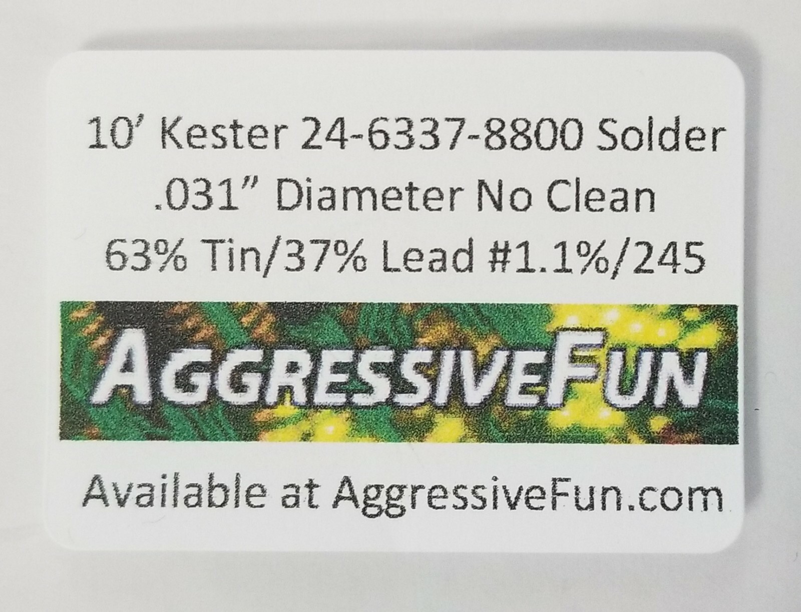 Kester No Clean Core Solder Assortment 63/37 5 Types .015″ to .031″ & 1.1%to3.3%