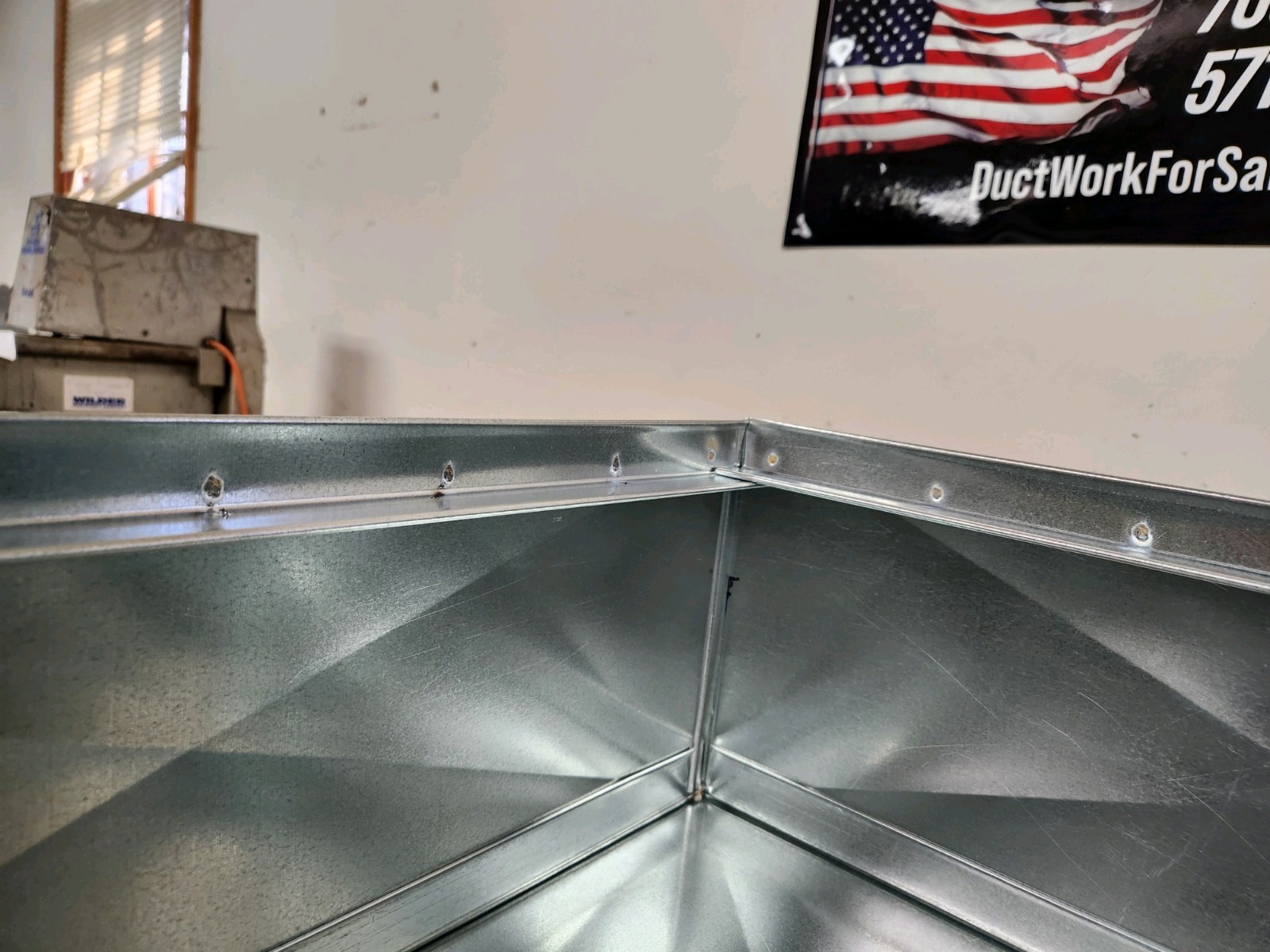 21″x21″x17″ tall furnace stand return air box duct hvac