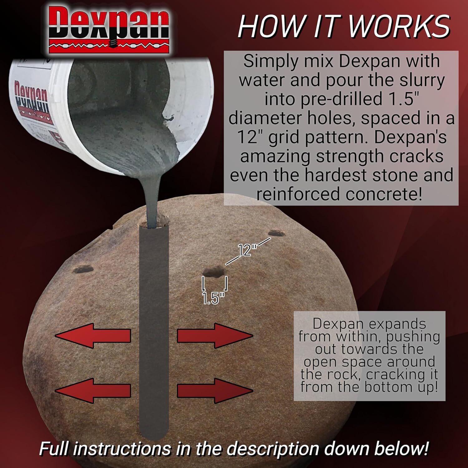 Dexpan 11 Lb Expansive Demolition Grout For Silent Concrete Rock Breaking