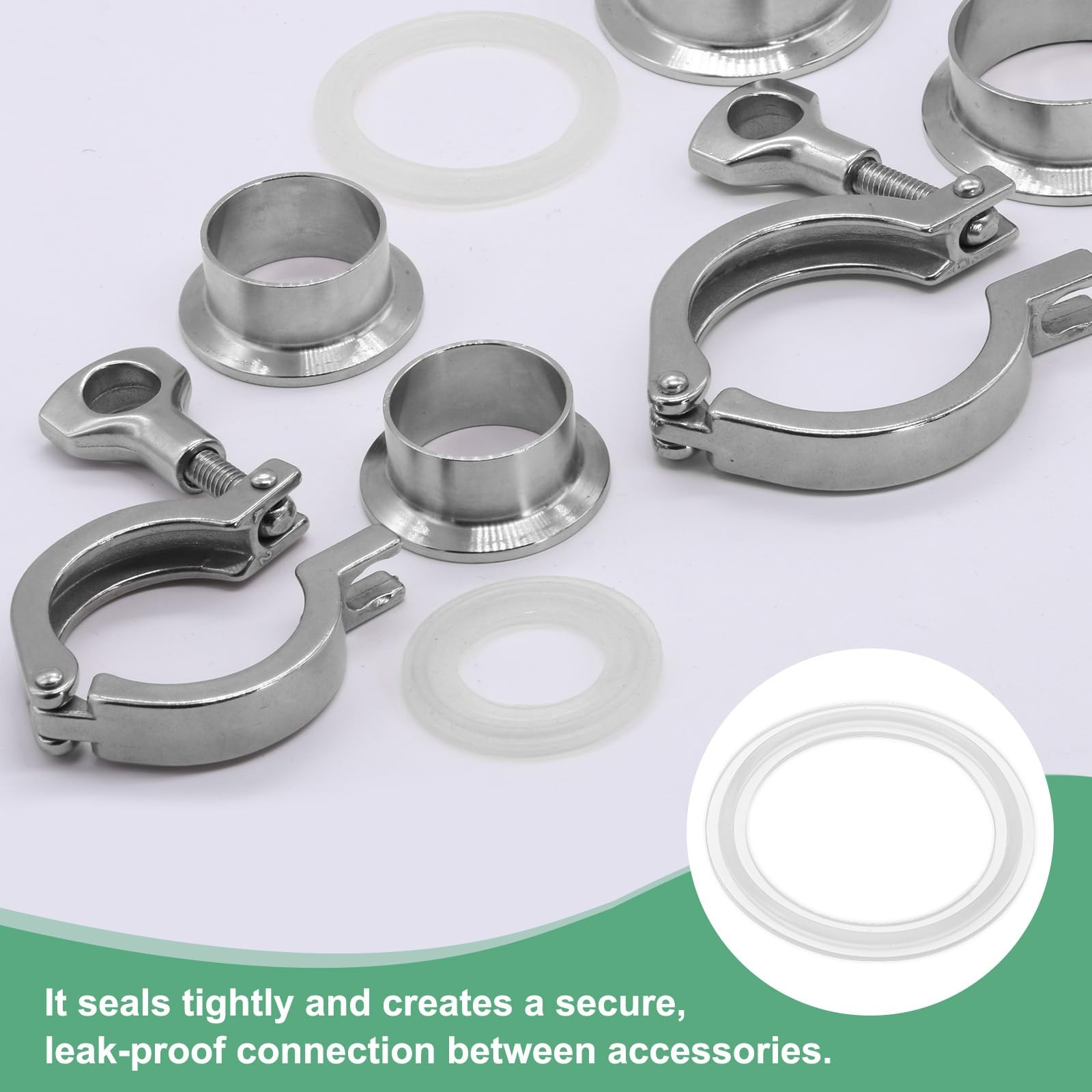 2-Pack Silicone O-Rings Gasket 1.9 In/48mm Tri-Clover O-Rings Seal Gasket Fit…