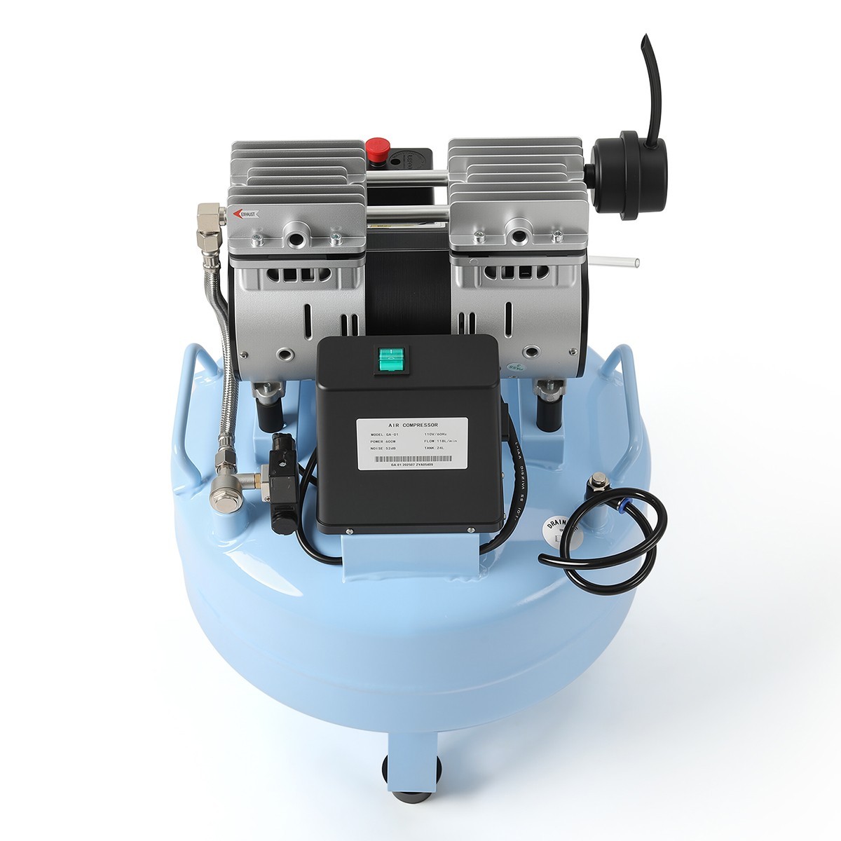 Compresor de aire silencioso médico dental libre de aceite 24L/40L tanque