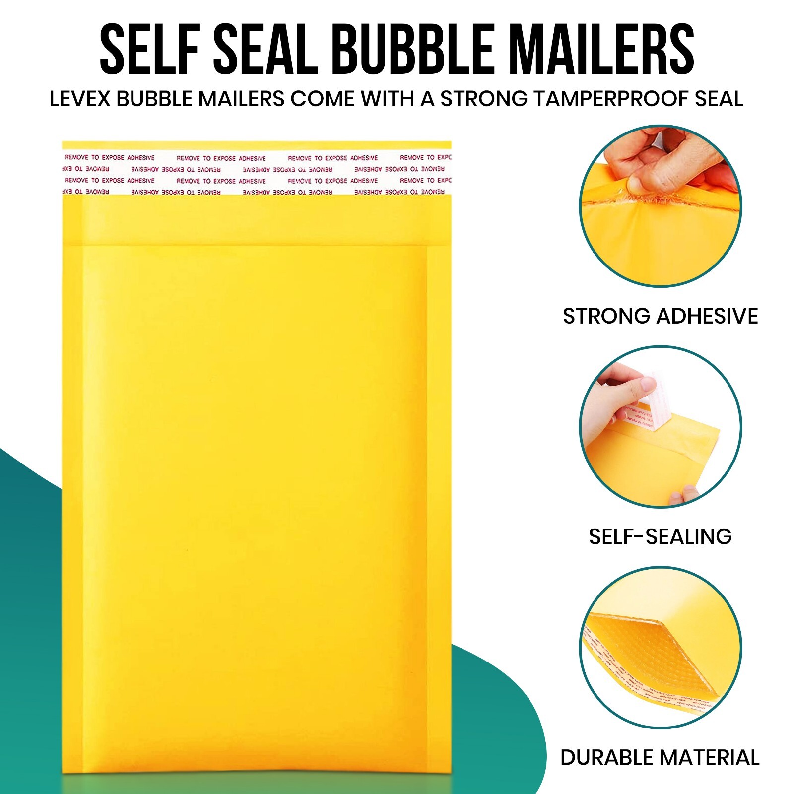 Any Size 50/100/200/500 Kraft Bubble Mailers Padded Envelope Shipping Bags Seal