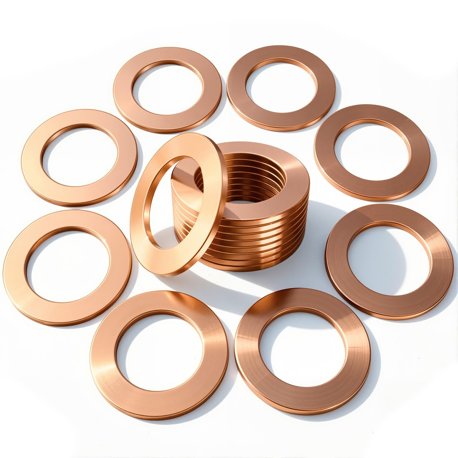 15 PCS Oil Drain Plug Gasket Washer, M14 Copper Crush Washers, Compatible with