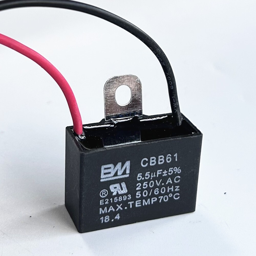 CBB61 5.5mfd 5.5uf 5.5uf 250V AC 50/60Hz Ceiling Fan Capacitor 2 WIRES US STOCK