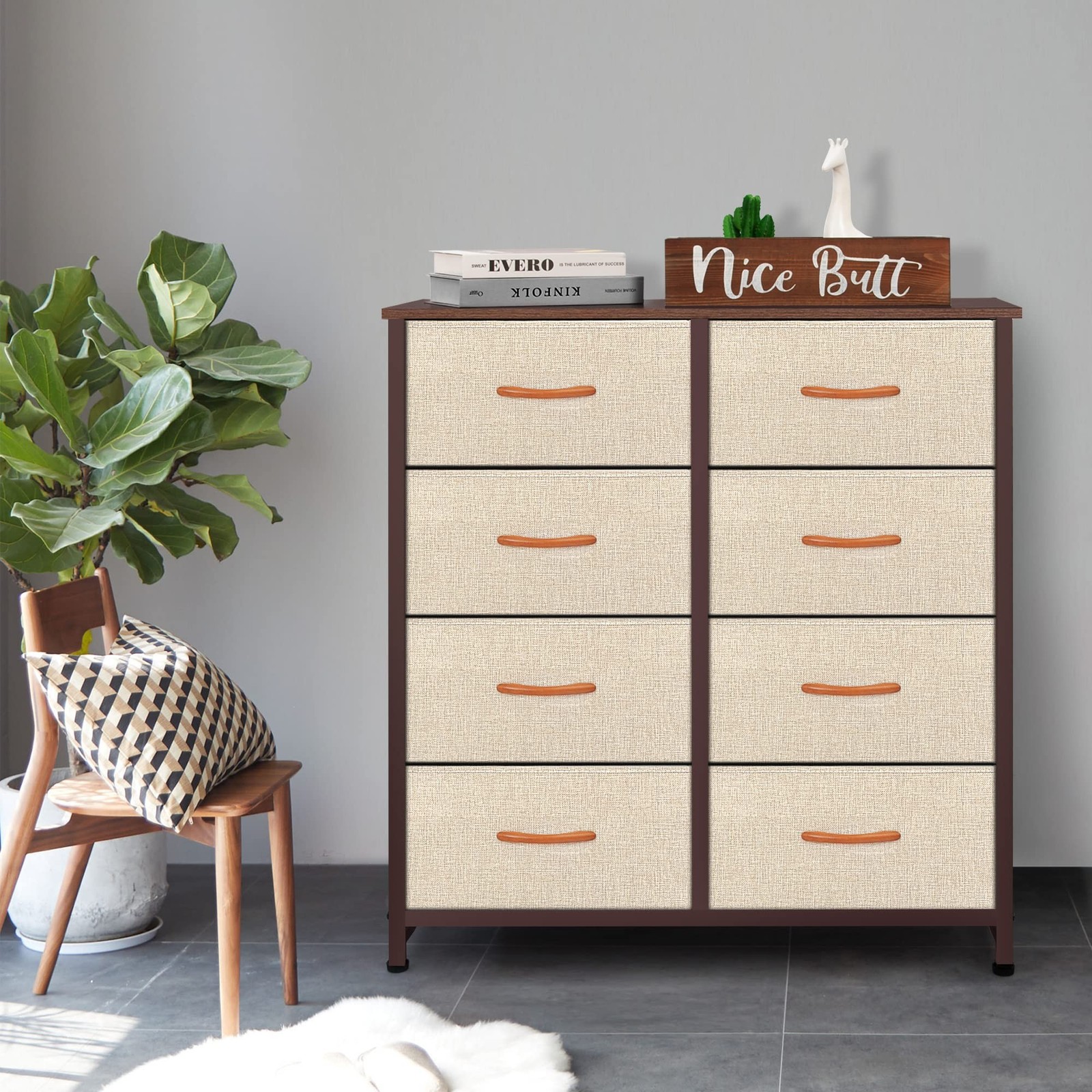 Storage Dresser Furniture Unit-Tall Standing Organizer for Bedroom, Office, L…