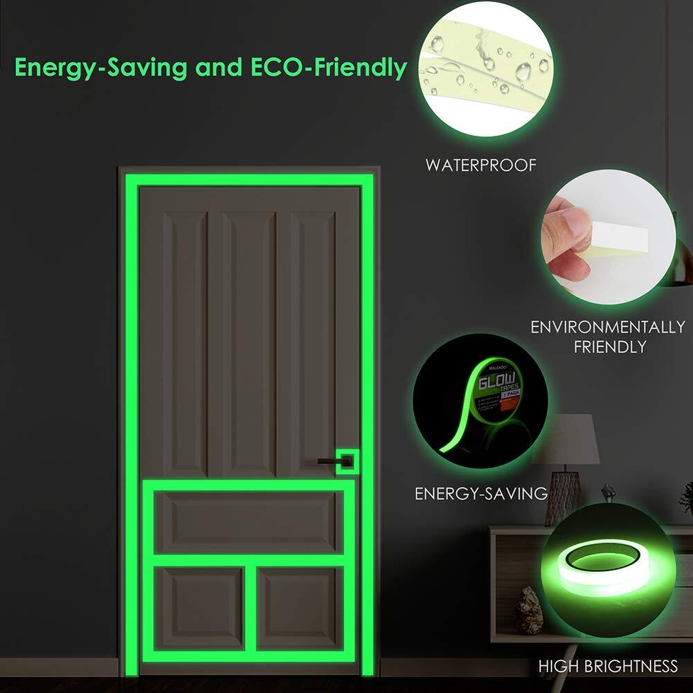 0.5 Inch x 16FT Glow in The Dark Tape Lasting Bright for Green Neon Tape