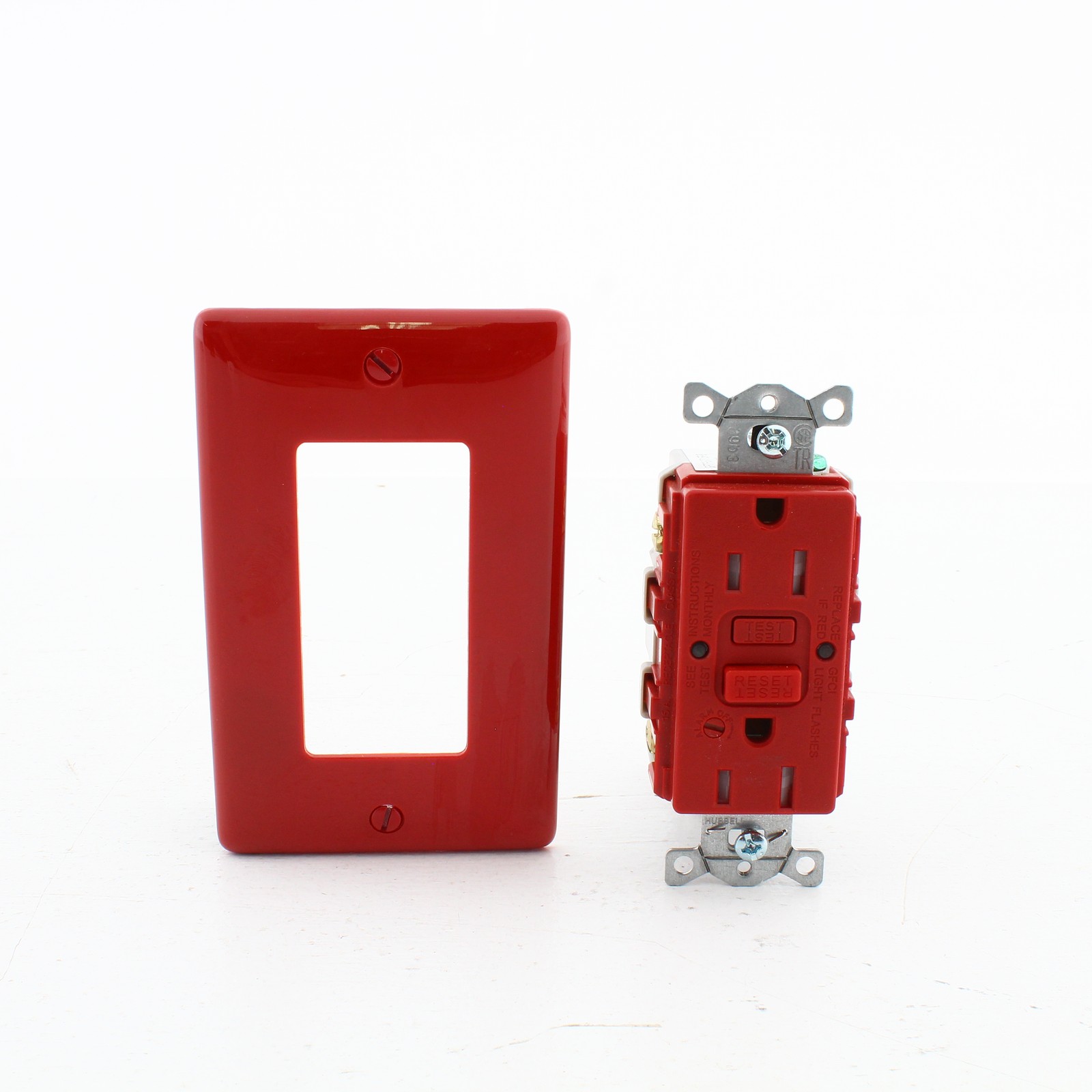 Hubbell GFTRST15RB Red 15A Self-Testing GFCI Tamper Resistant Receptacle w/Alarm