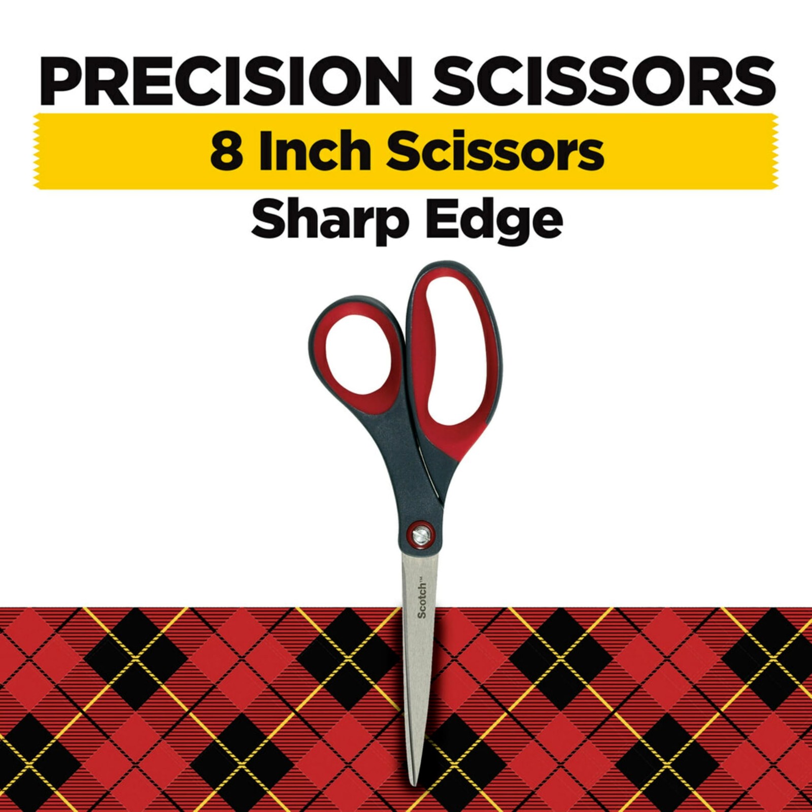 Scotch 6″ Precision Scissors, Great for Everyday Use (1446) 6-Inches, Grey/Red