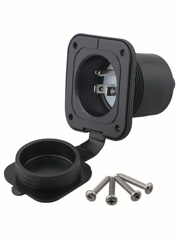 Automotive Commercial Flanged Socket Inlet Receptacle 125V 50Hz/60Hz