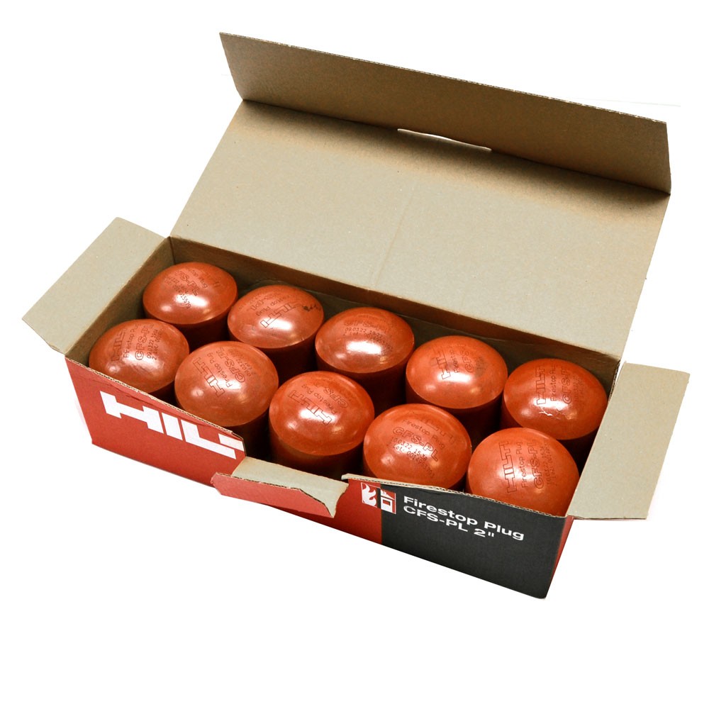 (Box of 10) NEW Hilti CFS-PL 2″ Firestop Plug 2030021 0.27 g/cm3 4.9 g/l Red 1:3