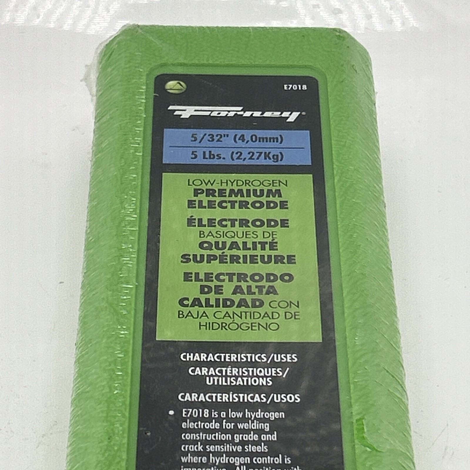 FORNEY 30905 E7018 Welding Rod 5/32inch 5 lb. LOW-HYDROGEN PREMIUM ELECTRODE