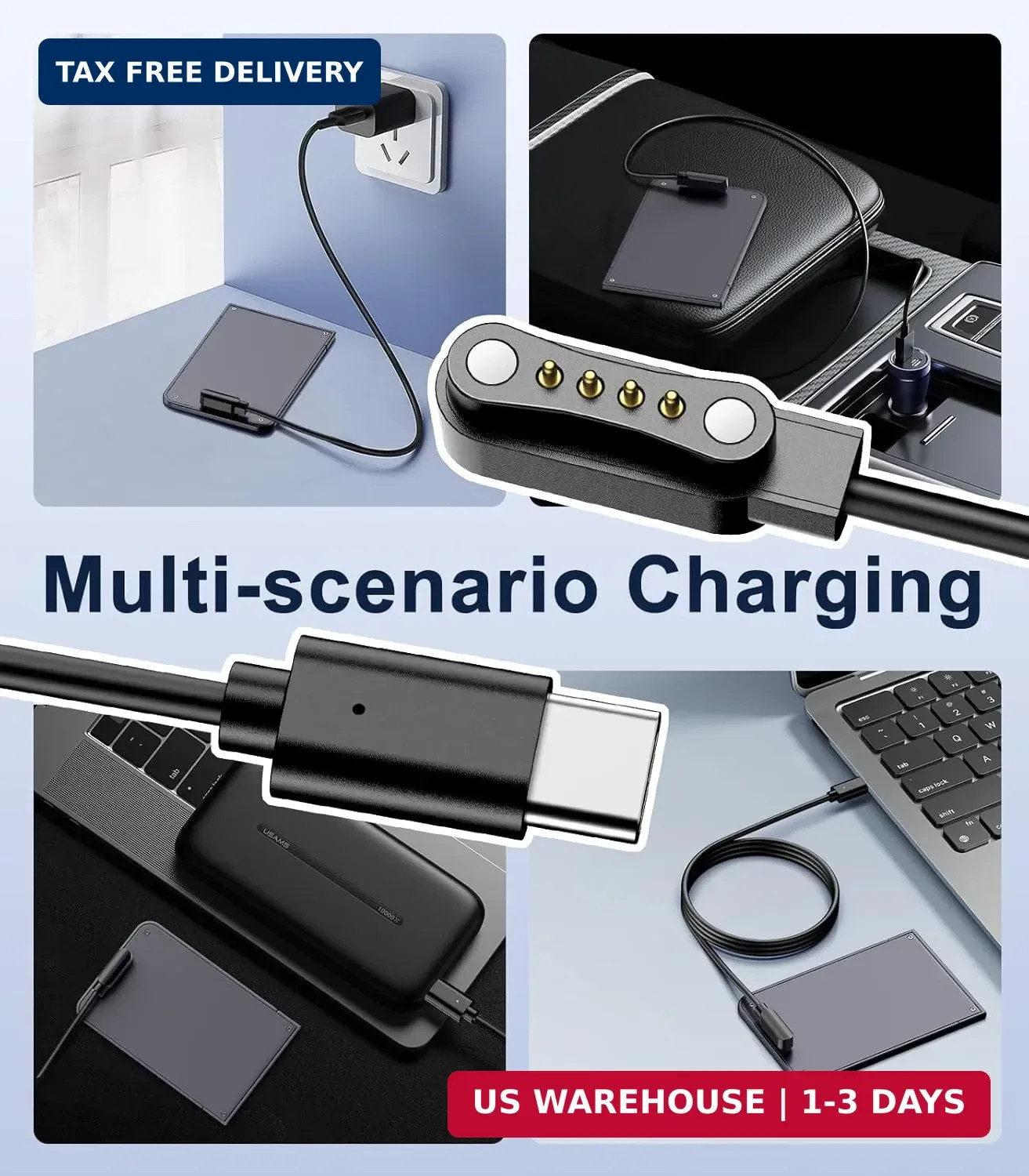 TiMOVO 2 Pack Charger Compatible with PLAUD Note Pro AI Voice Recorder, 3.3ft US