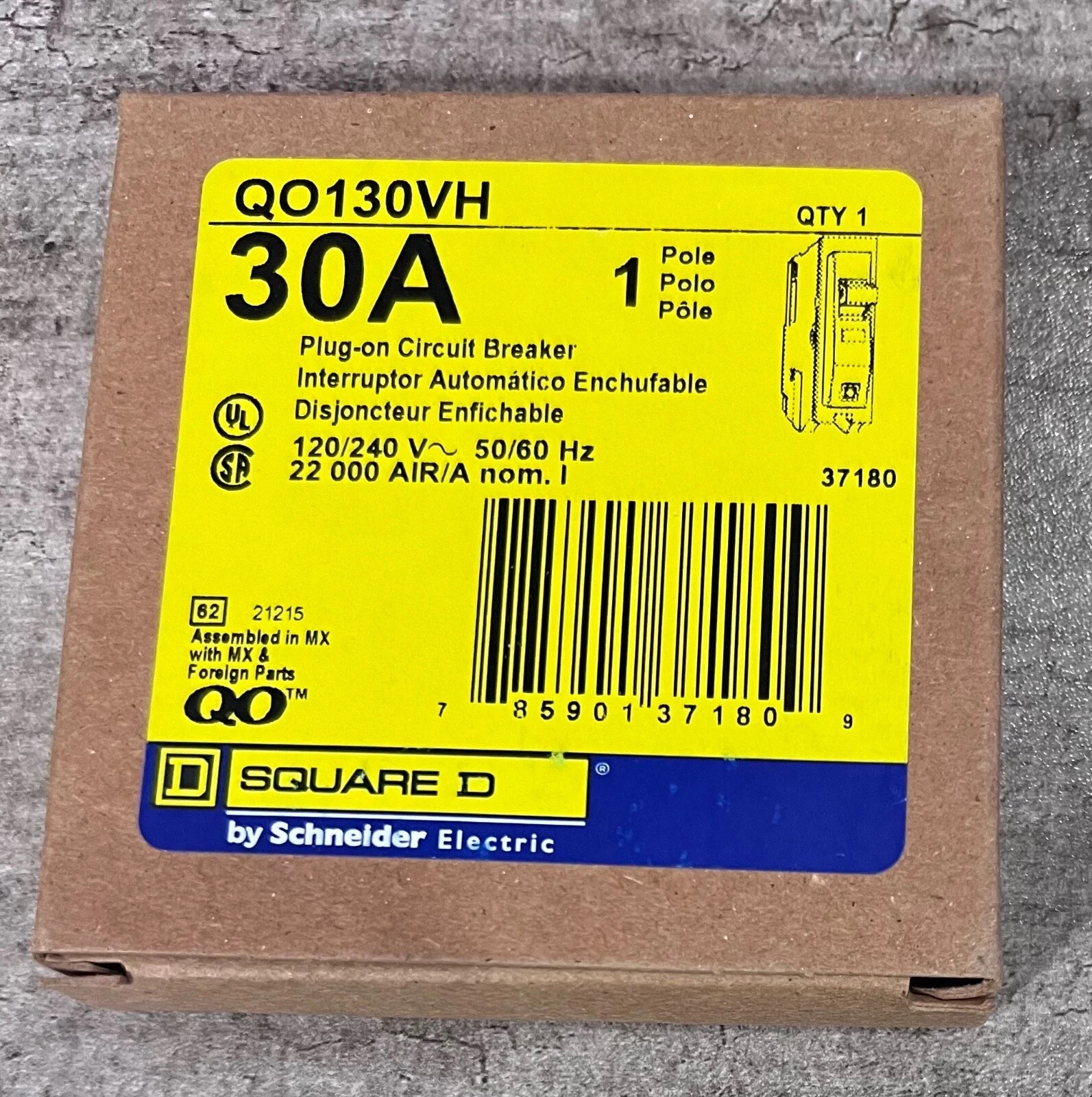 NEW SQUARE D QO130VH 30A 120 V 22kA Circuit Breaker QO Type