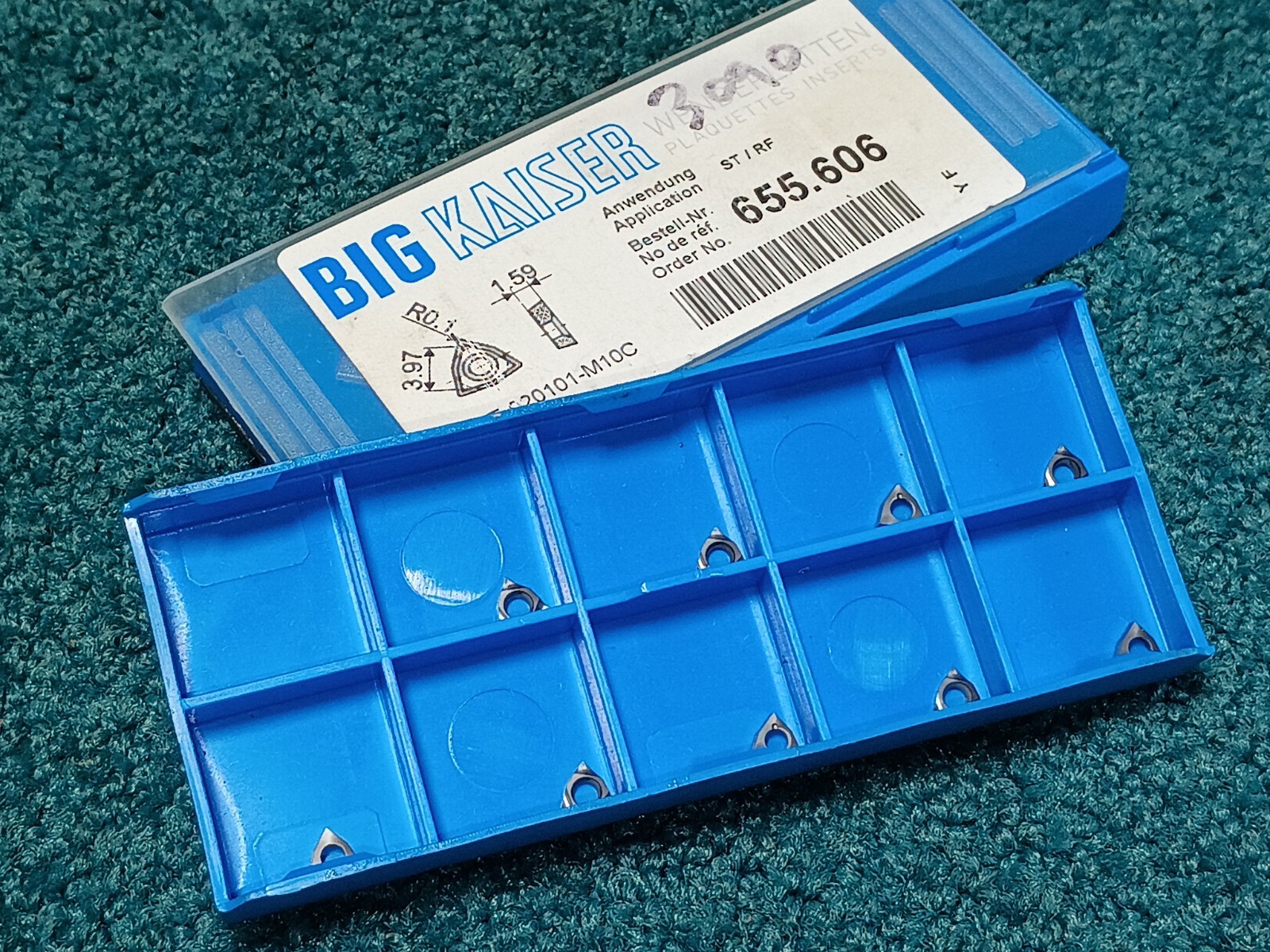 (9) BIG KAISER Indexable Carbide Turning Insert WCGT 020101-M10C 655.606