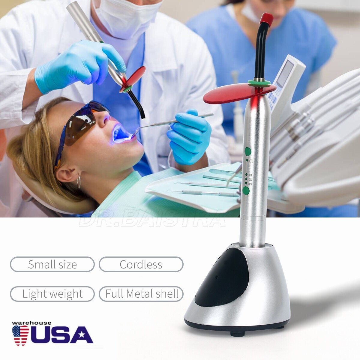 2 Sets Dental Orthodontic Wireless LED Curing Light Cure Lamp YS-C 2700mw/cm²