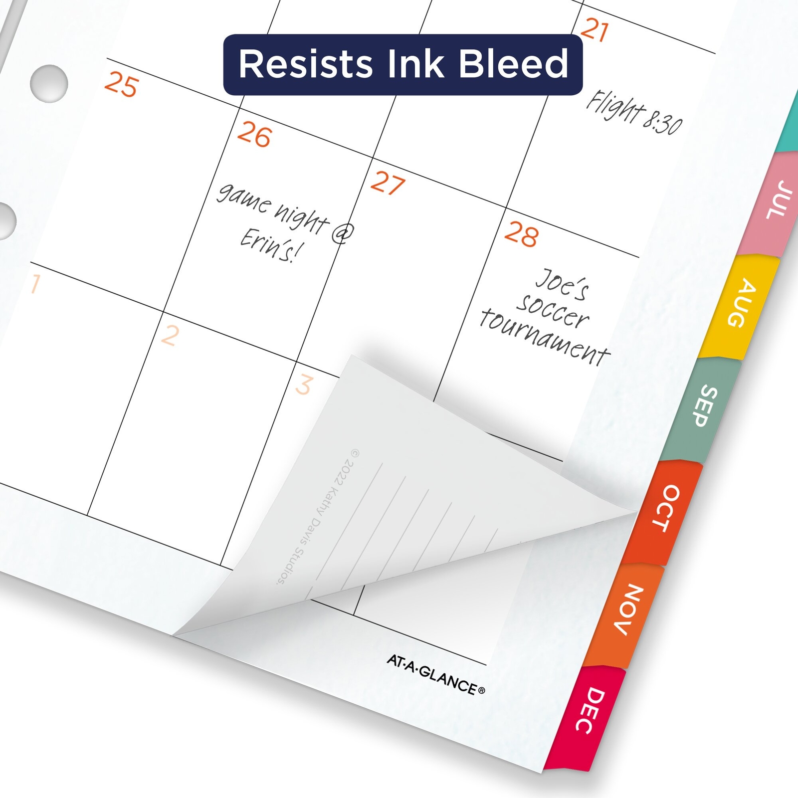 AT-A-GLANCE Kathy Davis 2023 Daily Monthly Planner Refill Loose-Leaf Desk Size 5