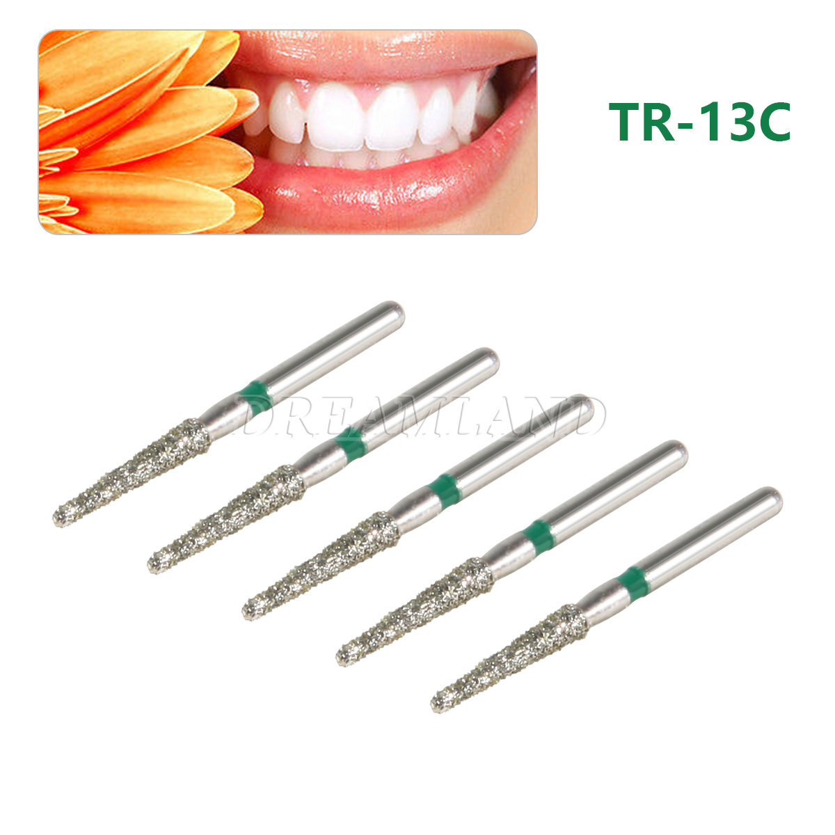 50pcs Sale Diamond Burs Coarse TR-13C Taper Round End FG 1.6mm High Speed Bur