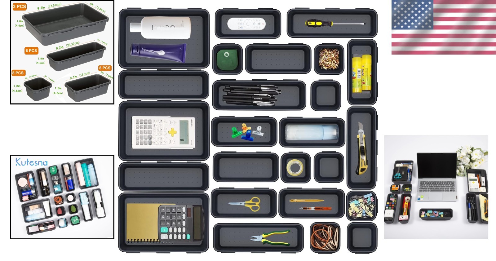 Effortless Organization: 25 Pcs Interlocking Desk Drawer Separators for Any Room