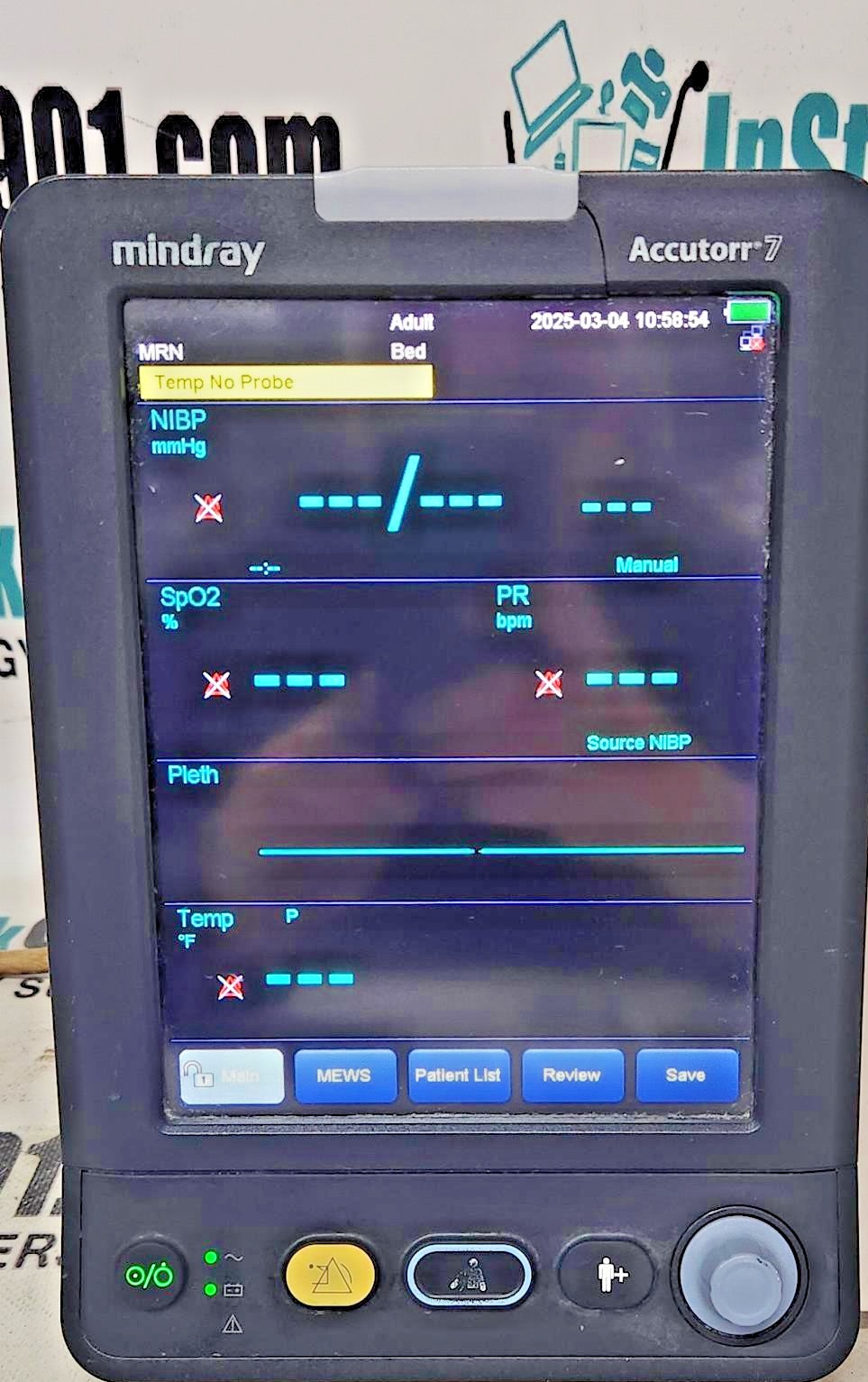 Mindray Accutorr 7 Patient Vital Signs Monitor, No Accessories