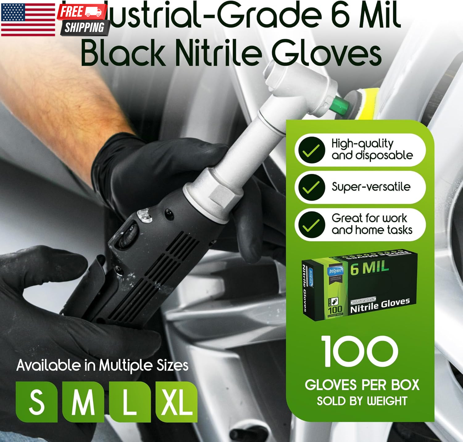 Black Nitrile Gloves HEAVY DUTY 6 Mil Nitrile Chemical Resistant Medical Cooking