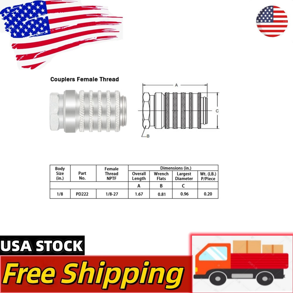 PD222 Steel Test Port and Diagnostic Equipment Quick Couplings