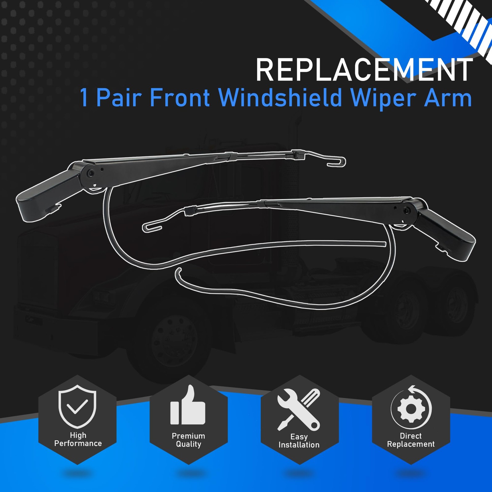 YzusGomumu 602-5403 1 Pair Front Windshield Wiper Arm Compatible