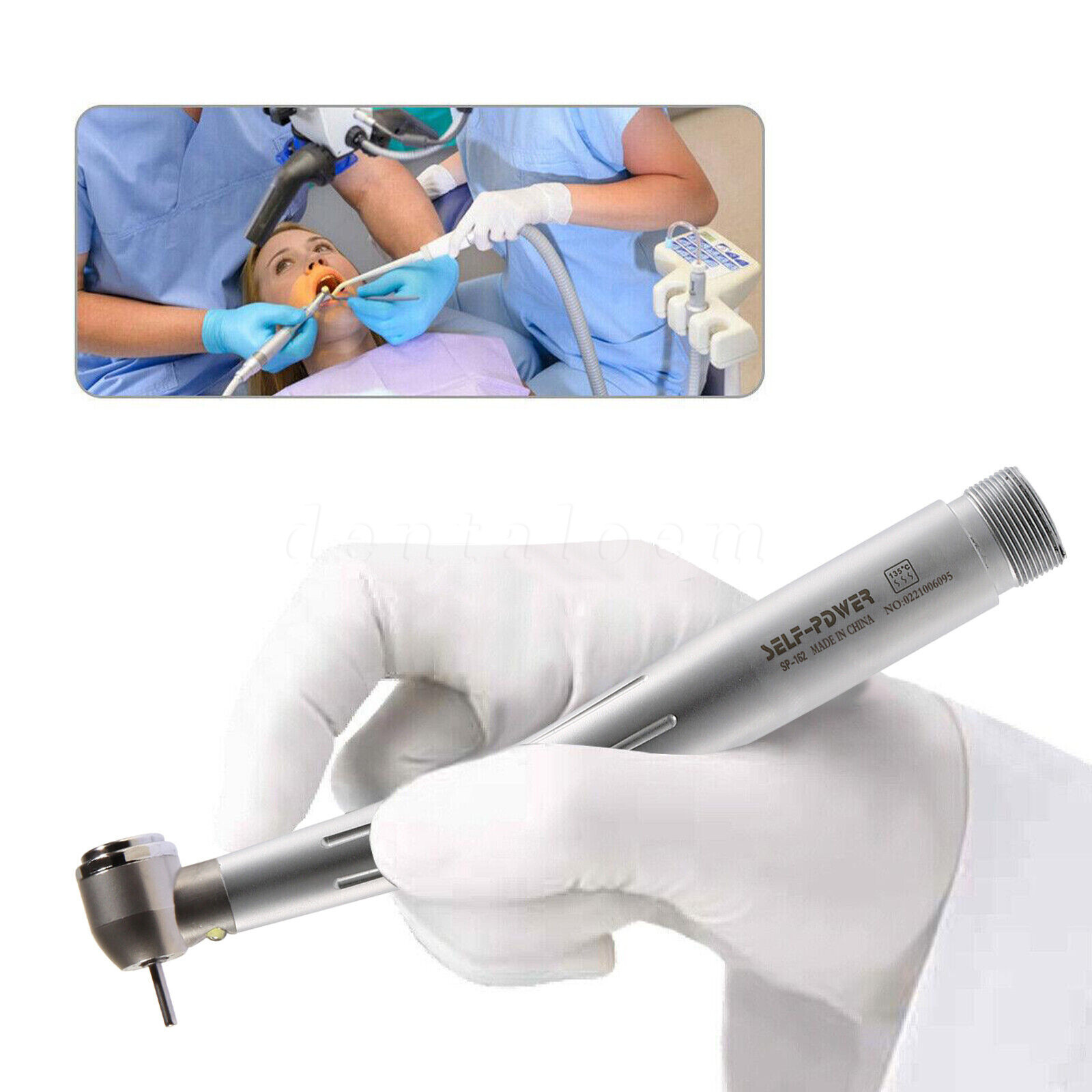 NSK Style Dental Fiber Optic LED High Speed Handpiece Turbine 2-Hole Self Power