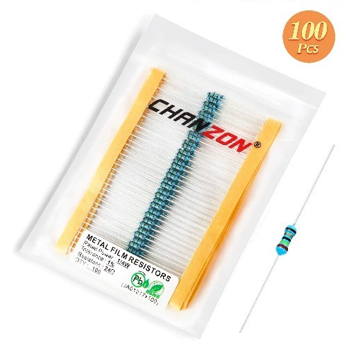 100pcs 1/4W 0.25W 24 Ohm 24R Metal Film Fixed Resistor 0.01 Tolerance Current