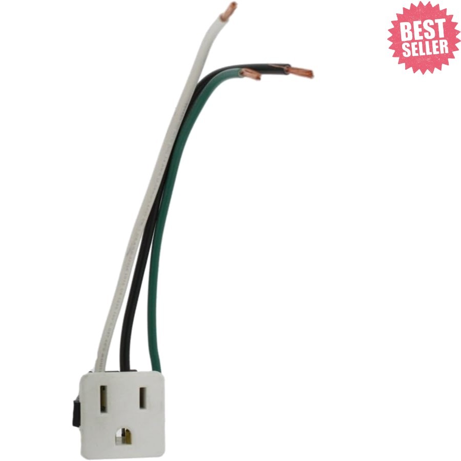 Compact 15A 125V Snap-In Grounding Receptacle for Convenient Electrical Use
