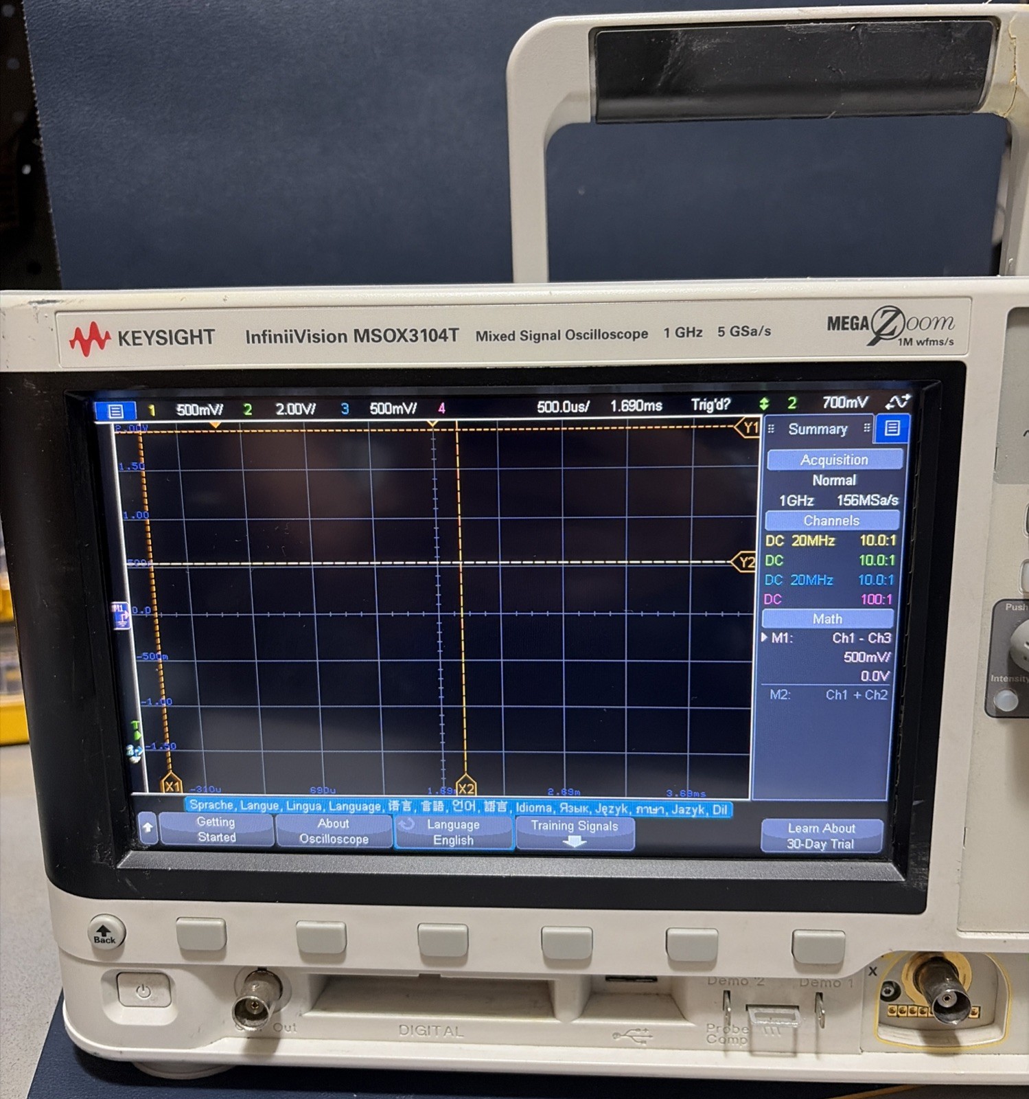 Keysight Agilent MSOX3034T 350MHz, 4+16Ch, 5GSa/s Mixed Signals Oscilloscope
