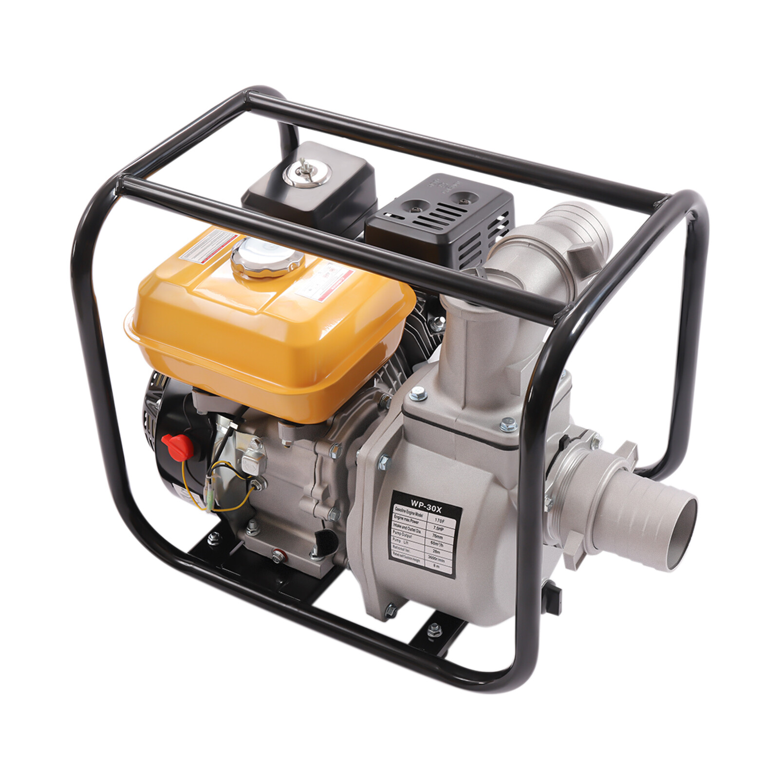 4 Stroke 7.5HP Gas Power Semi-Trash Water Pump High Pressure Garden Irrigation