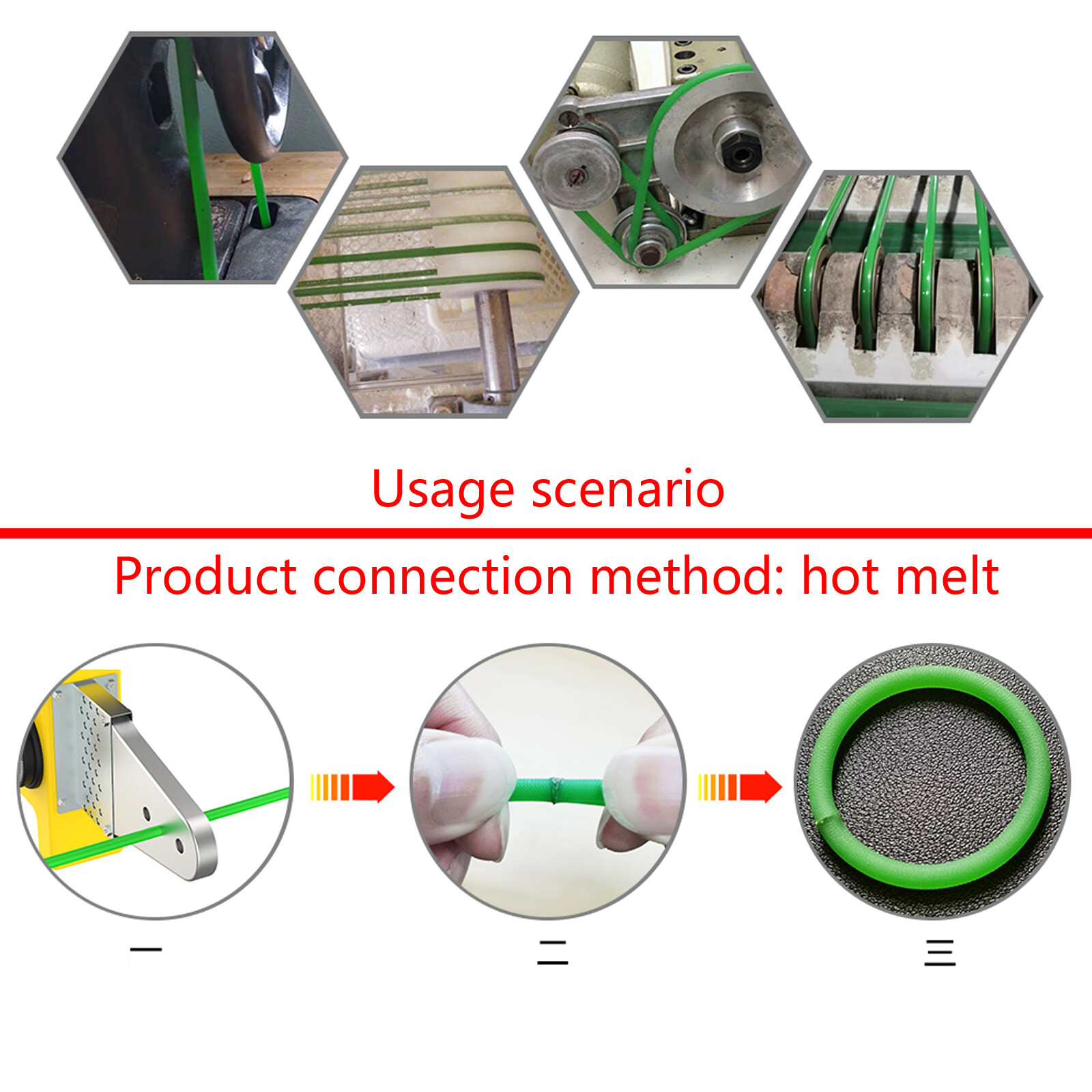 PU Solid Round Belts Polyurethane Drive Belting Diameters 2mm 2.5mm 3mm-20mm