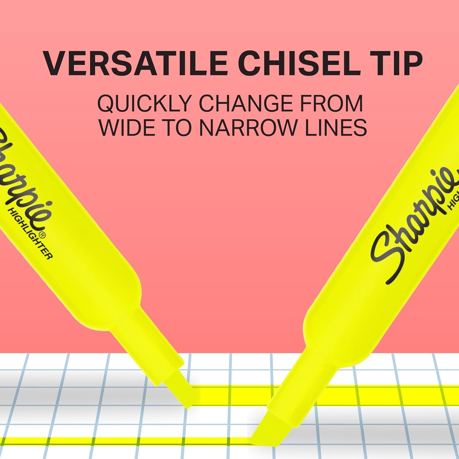Sharpie Tank Highlighters Chisel Tip Assorted Fluorescent Colors 12 Count
