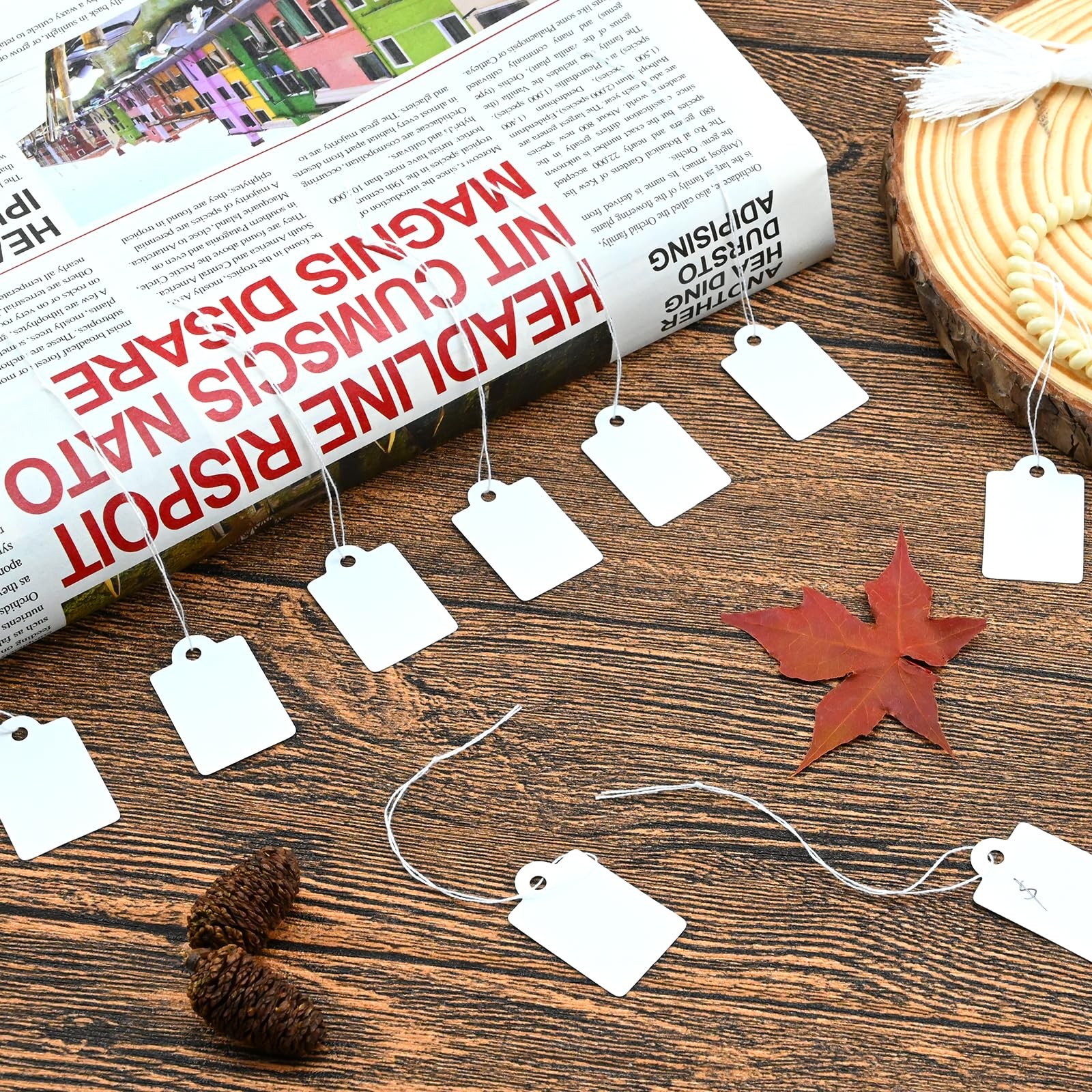 220 Pack White Price Tags with String Attached Marking Price Tags Price Labels D