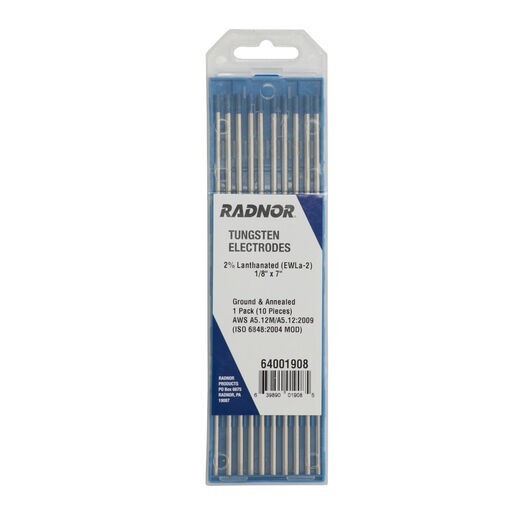 10pc RANDOR 64001965 | 1/8″ x 7″ Tungsten Electrodes 2% Lanthanated