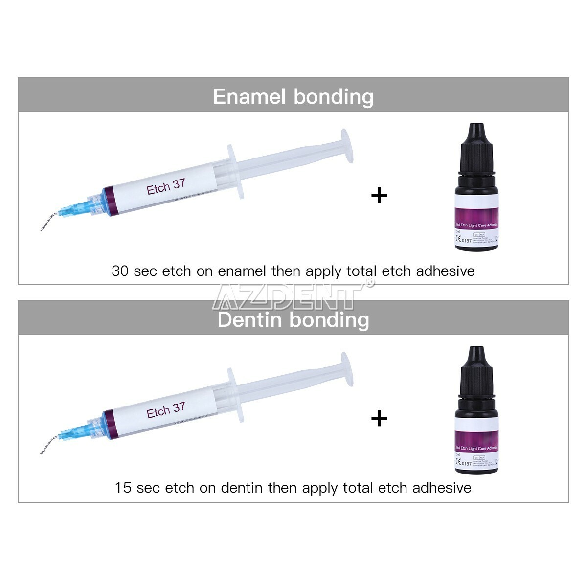 Dental Etchant Gel 37% Bonding Acid Etching Silica Gel Enamel Dentin 5ml +5 tips