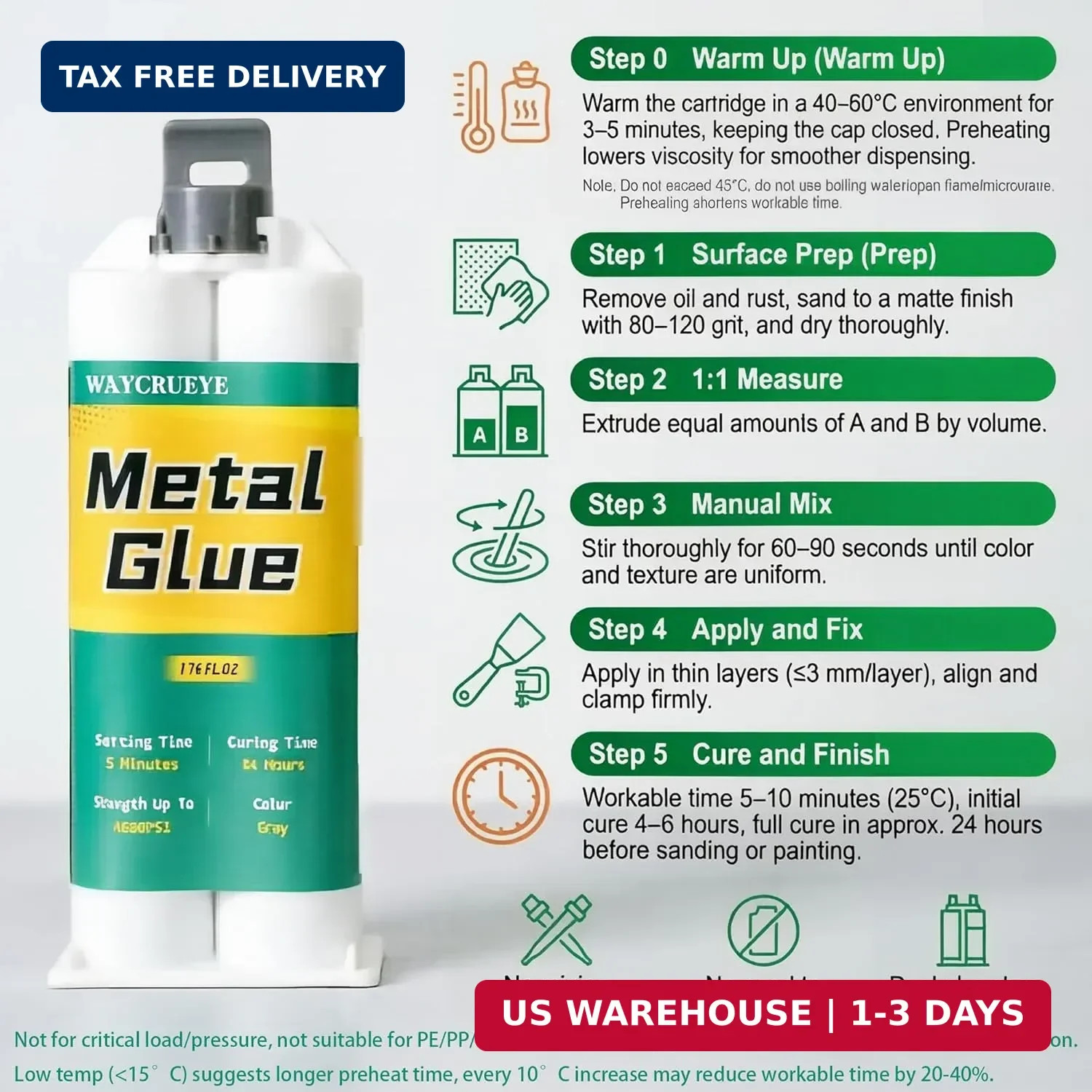 Metal Glue Heavy Duty Waterproof, Metal to Metals Adhesive, Liquid Weld, Welding