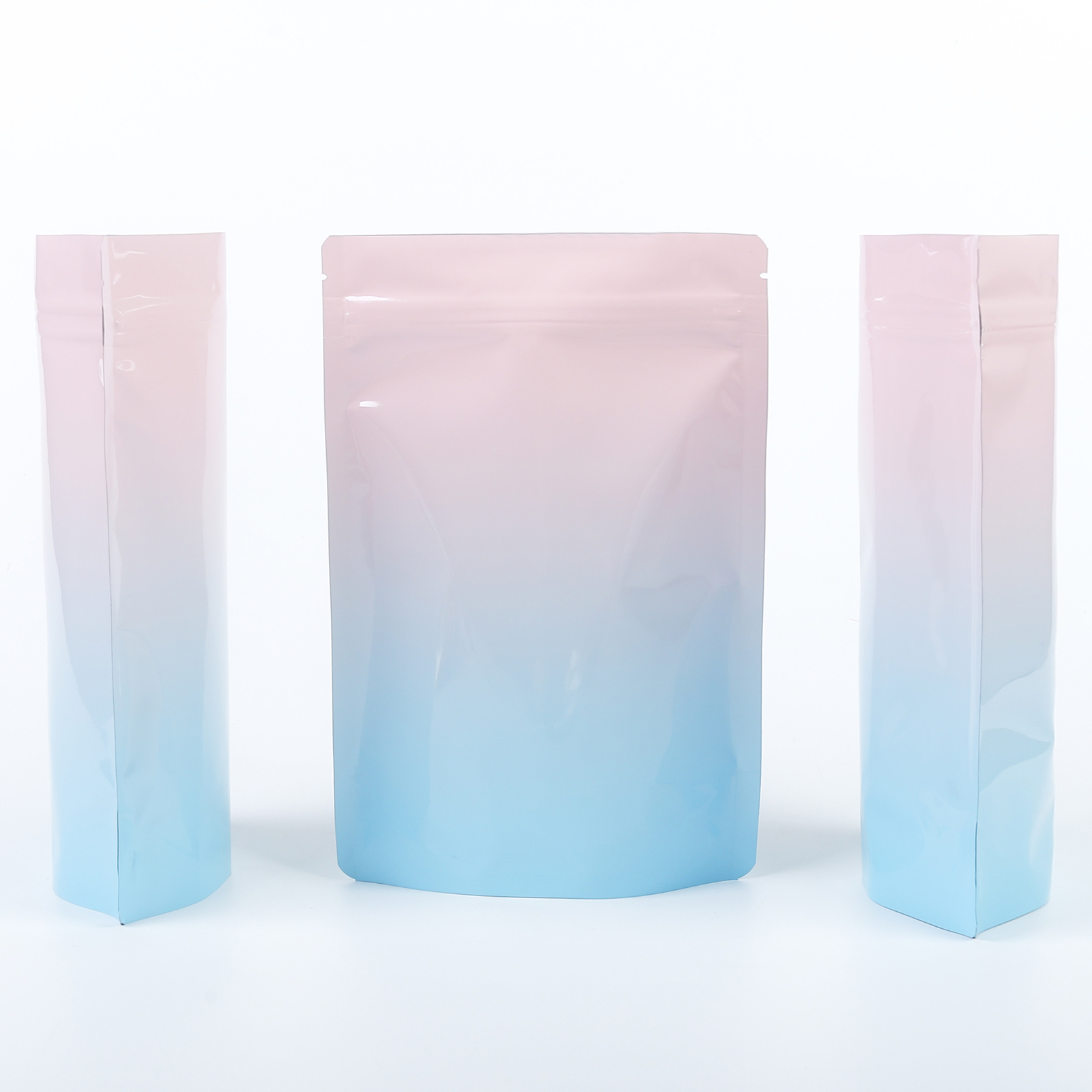 100 Pink Mylar Packaging Bags Empty Blue Foil Pouches Gradient Stand Up Pouch