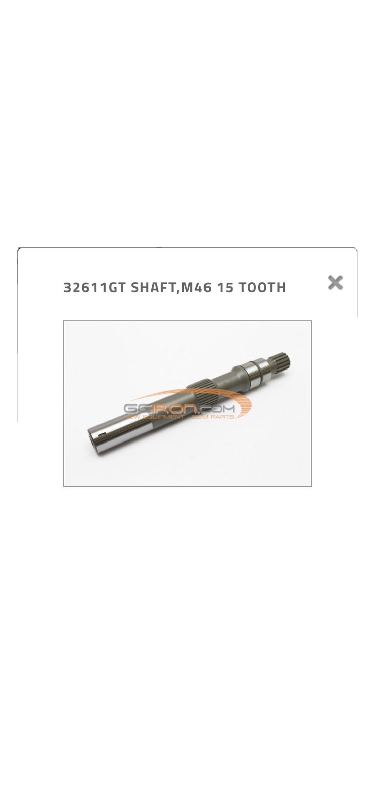 32611GT GENIE SHAFT,M46 15 TOOTH