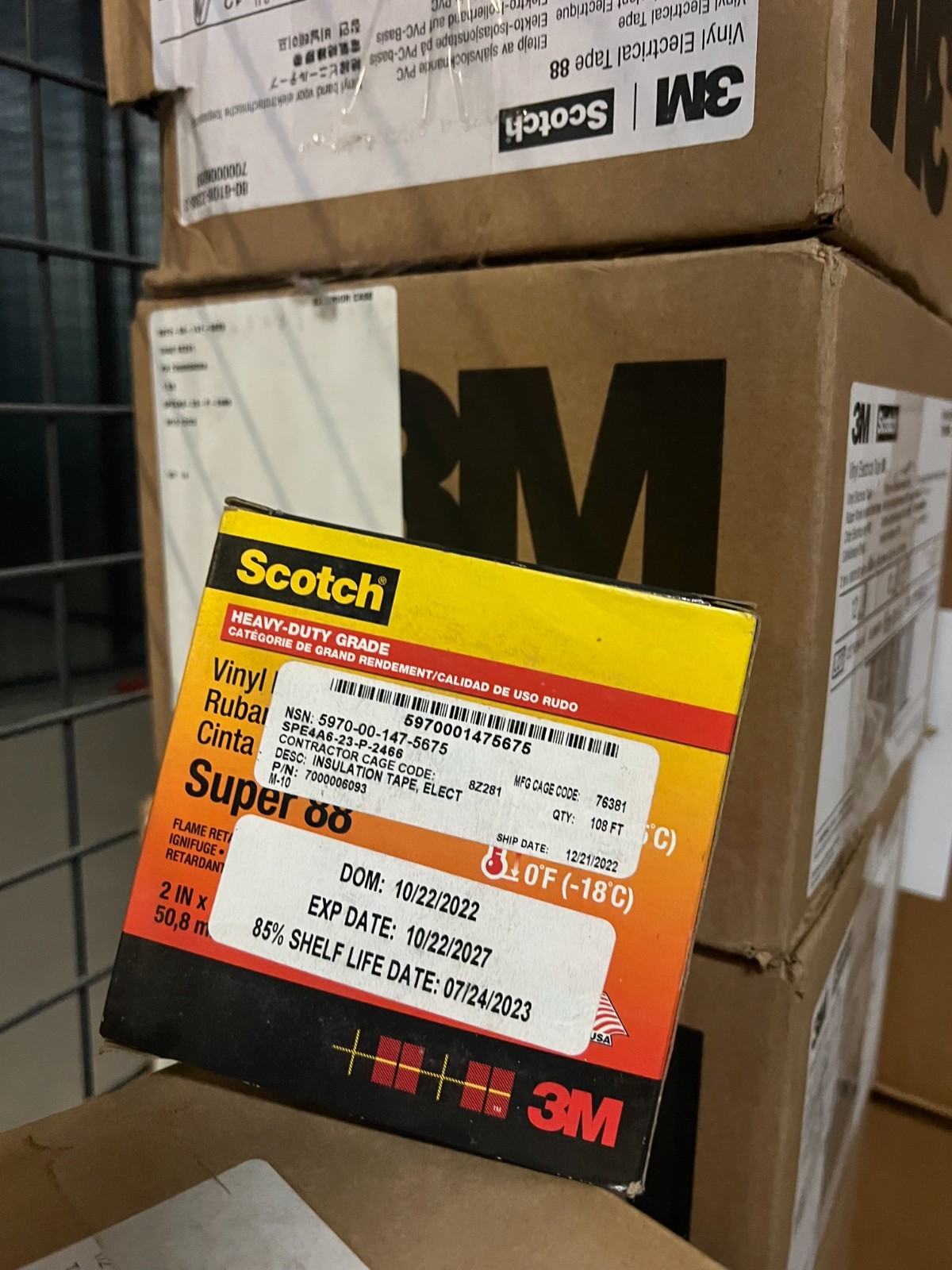 3M Scotch Super 88 Vinyl Electrical Tape 2″ x 108ft Heavy Duty Military Surplus