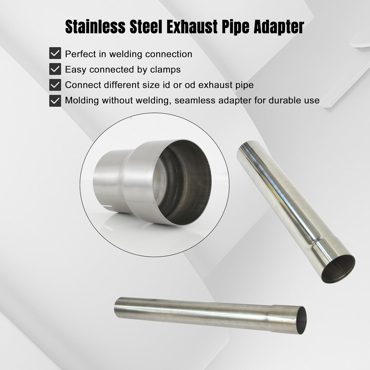 Universal T304 Stainless ID 4 inch to OD 5 inch Exhaust Adapter Reducer
