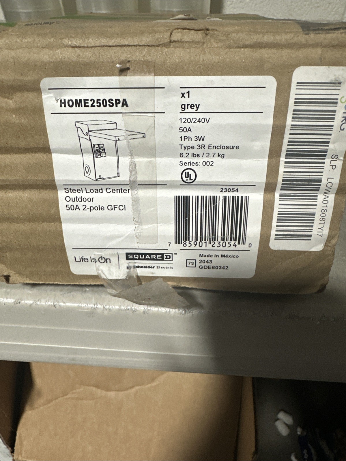 Square D HOME250SPA Outdoor Load Center With Breaker New