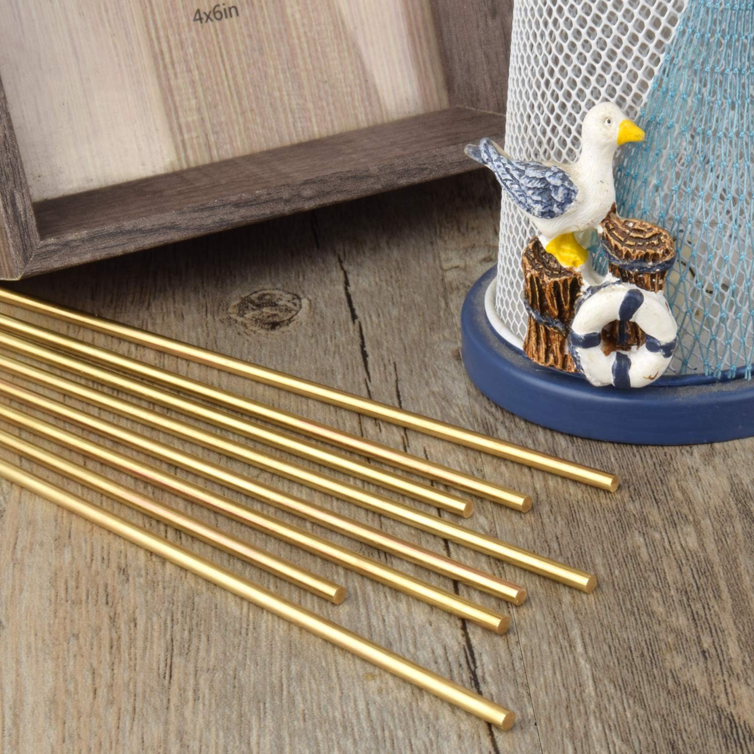 15 PCS 2.5 mm/3/32 inch Solid Brass Rods Lathe Bar Stock Kit Brass Round Stock