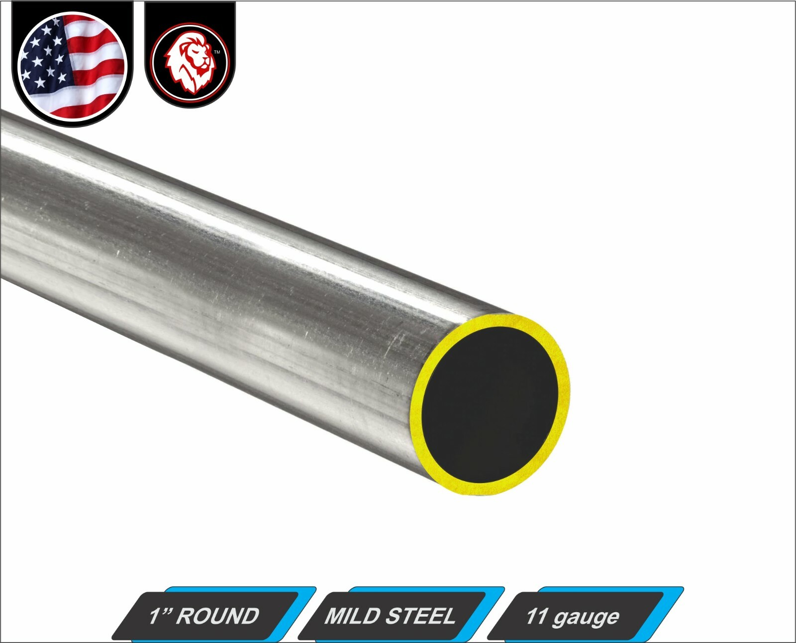 1″ Round Metal Tube – Mild Steel – 11 gauge – ERW – 12″ inch Long (1-ft)