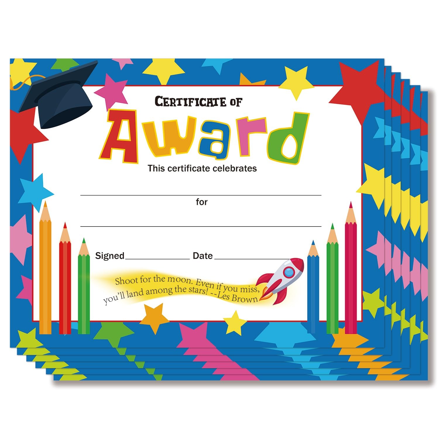 25 PCS Colorful 8 X 10 Inches Award Certificates Student of The Month Certifi